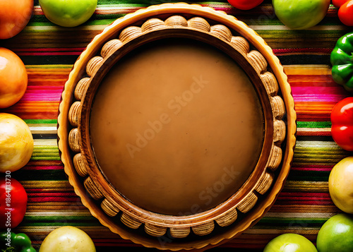 Round Rustic Plate Background for Food Branding and Creative Design Marketing