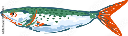 colorful sardines element object.
