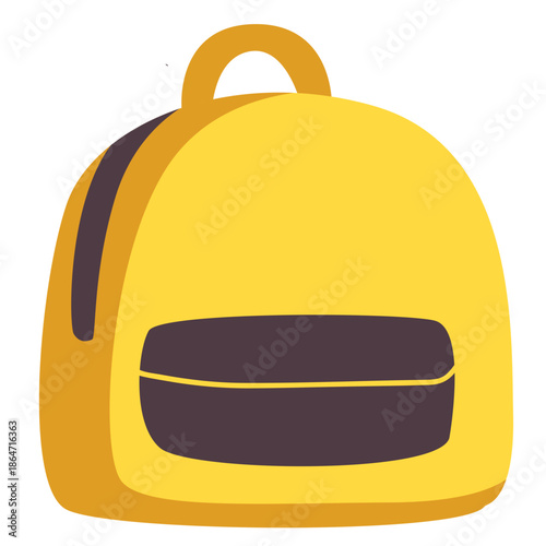 Vibrant yellow backpack with dark stripe, great for energy, sports, or youthful lifestyle-themed digital visuals.