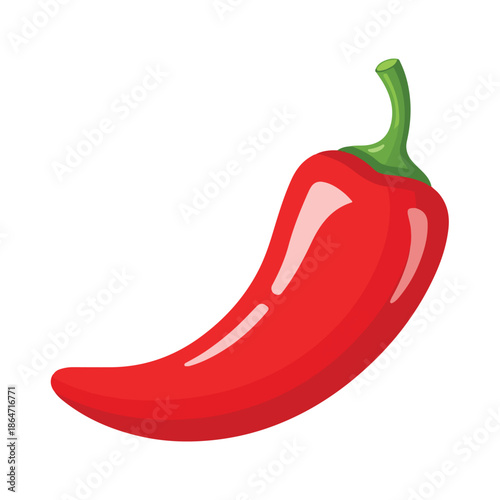 Vibrant Red Chili Pepper Vector Illustration