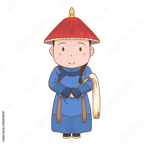 Cartoon character of Chinese court eunuch.