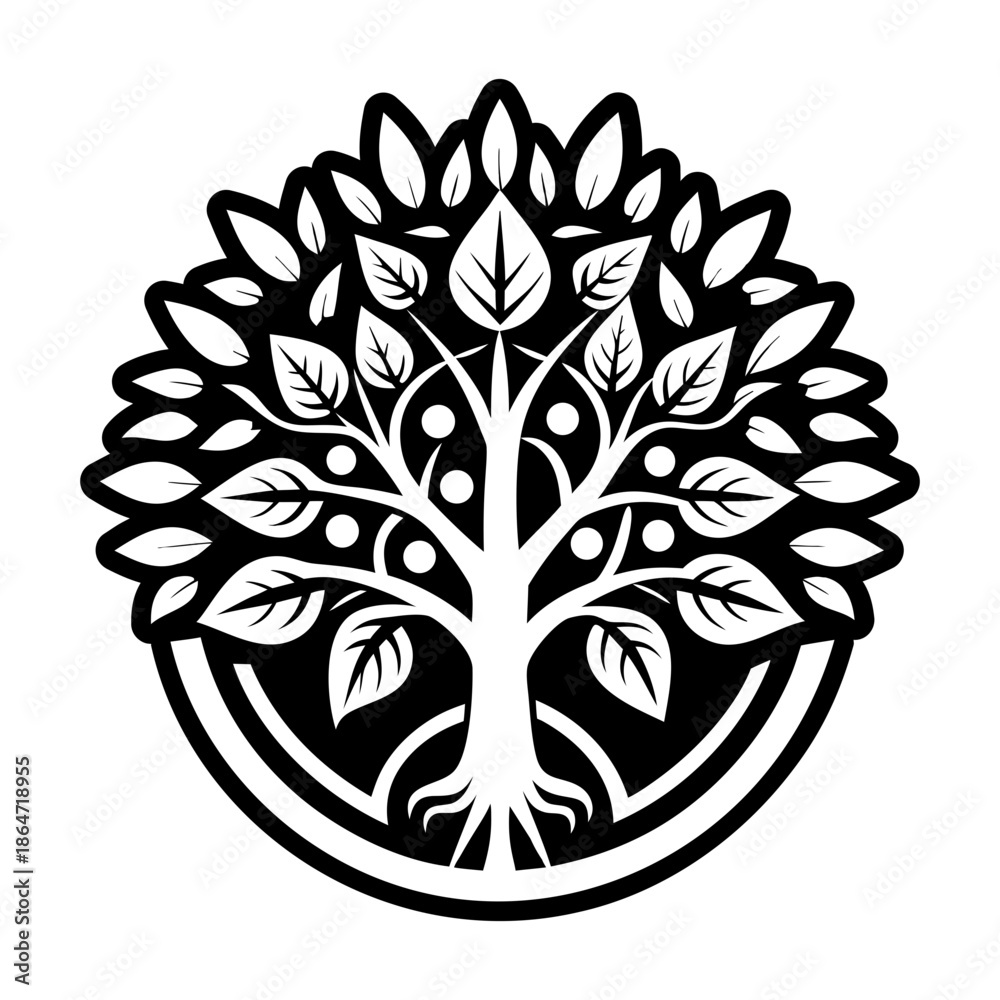Obraz premium Glyph Style Tree Logos