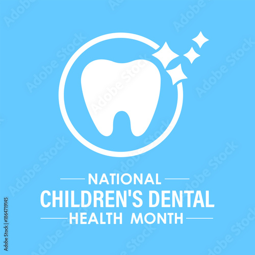 Dental health awareness banner design for children, celebrated every February as Children, s Dental Health Month, focusing on healthy smiles and oral hygiene.