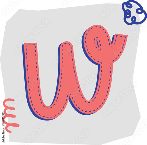 Cute Cutout Letter W Design