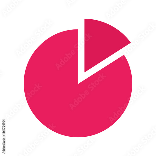 Pink Pie Chart Vector Illustration