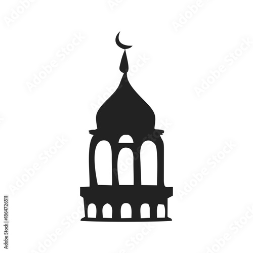silhouette of the mosque dome