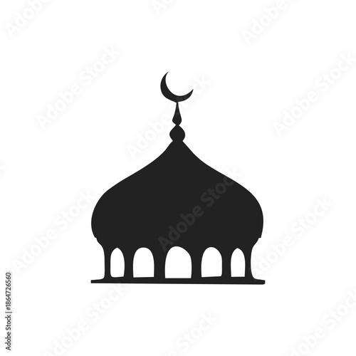 silhouette of the mosque dome