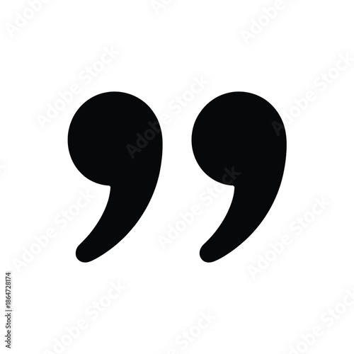 Large black quotation marks on white background