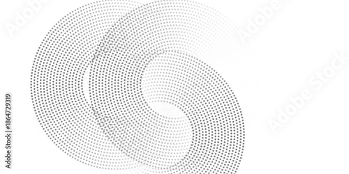 halftone dot abstract background. black circle lines pattern. Futuristic technology concept. Suit for cover, poster, banner, brochure, header, website