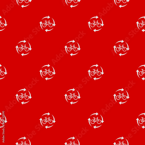 Bike with arrows seamless pattern isolated on color background