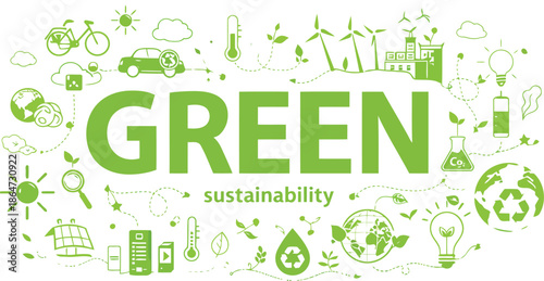 Embracing Green: A vibrant illustration showcasing the essence of environmental consciousness and sustainability, highlighting a commitment to a greener future.