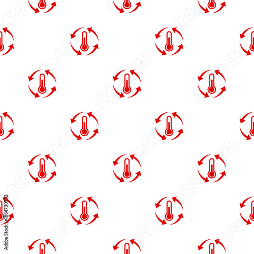 Thermometer and arrows seamless pattern isolated on white background