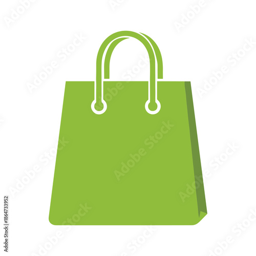 Green Shopping Bag Vector Illustration