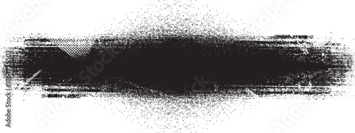 Sprayed black line .Graffiti art design . Noise dispersion logo . Spray effect .Grunge, grainy, gritty texture . Distressed element .vector . Line with shadow effect