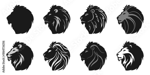Lion head. Logo set for your design.