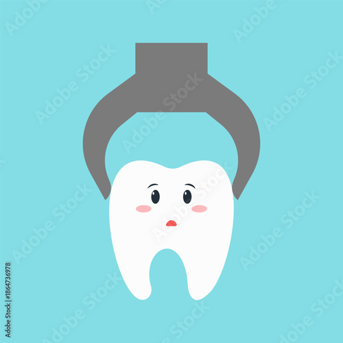 Cute tooth characters showing dental care and feelings