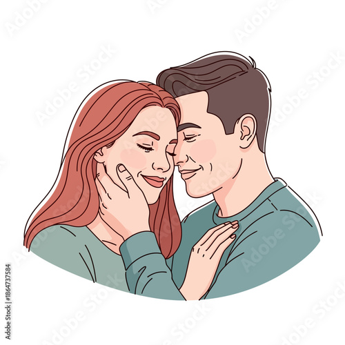 Couple Embracing with Affection and Tenderness.