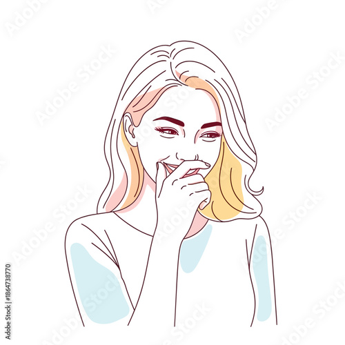 Woman with Hand on Her Mouth.