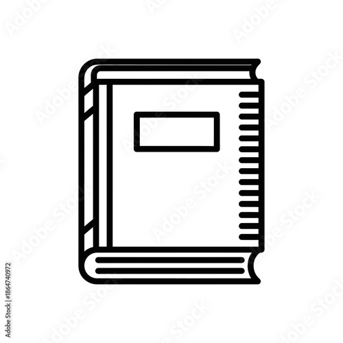 Simple Line Drawing of a Book.