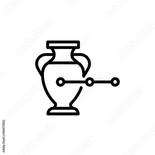 Simple Line Drawing of Ancient Greek Vase.