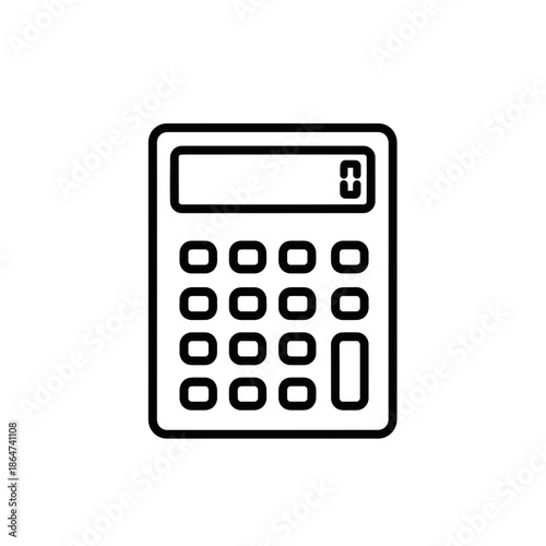 Simple Black and White Calculator Icon.