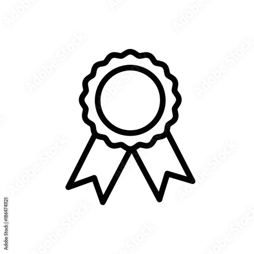 Simple Black Ribbon Badge Icon Design.