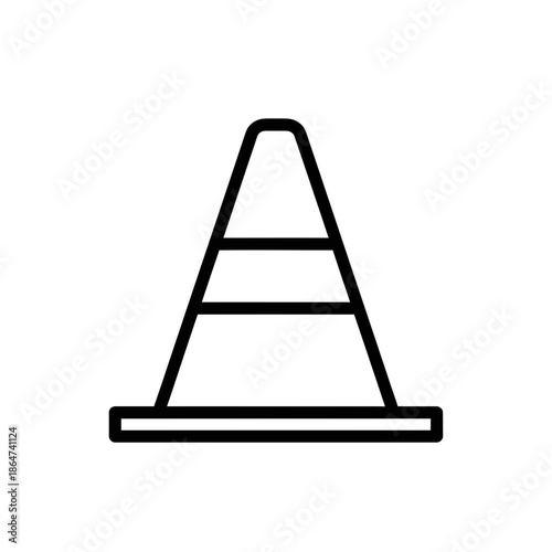 Traffic Cone Simple Black Outline Design.