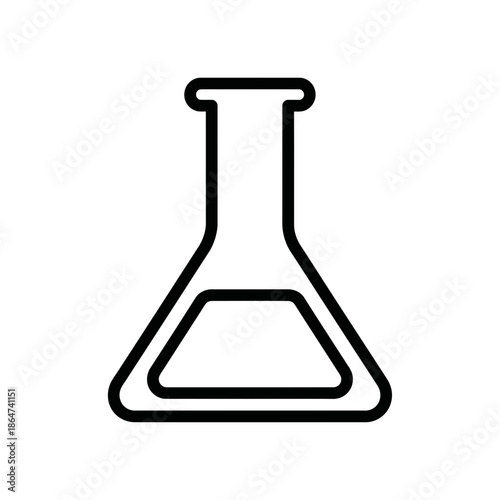 Laboratory Erlenmeyer Flask Icon Simple Design.