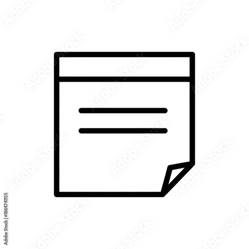 Simple Document Icon with Folded Corner.