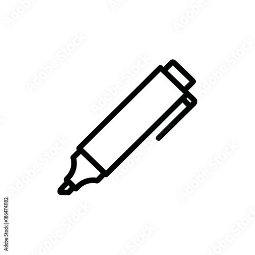 Simple Black Line Drawing of a Pen.