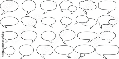 speech bubbles set for comics or conversations