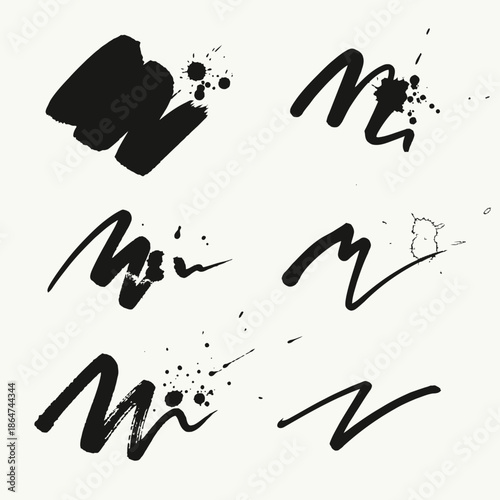 Black Paint Splatters and Brush Strokes.