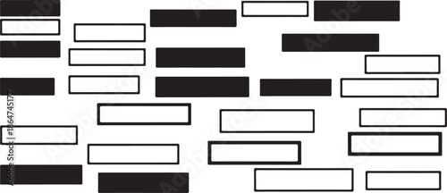 Black and white rectangular bricks pattern