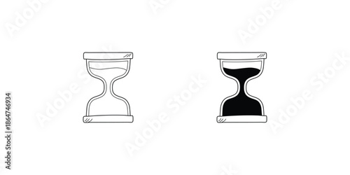 Hourglass set icon with white background vector stock illustration