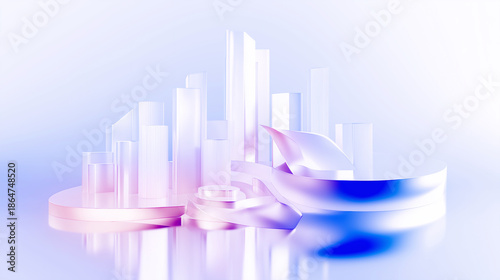 Abstract futuristic cityscape background with glass architecture