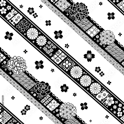 Black and White Floral Pattern Design.