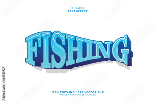 Editable text effect vector eps file of fishing