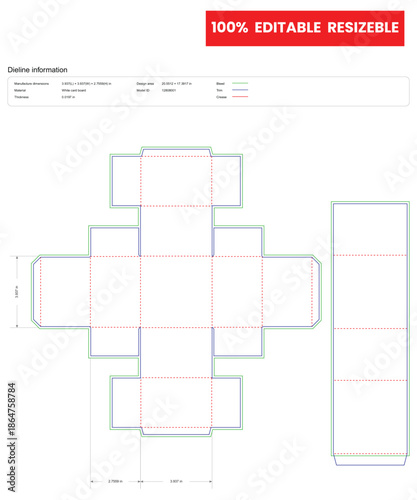 square gift sleeve box dieline template box dieline die lines packaging custom dieline  box cardboard box dieline pizza box dieline printable product packaging layout,