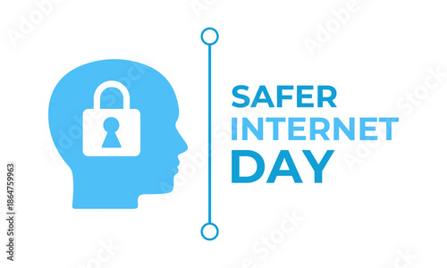 Creative Safer Internet Day design template with clean technology vector elements, observed annually on February 10 to raise awareness about online protection and digital safety.