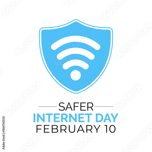 Creative Safer Internet Day design template with clean technology vector elements, observed annually on February 10 to raise awareness about online protection and digital safety.