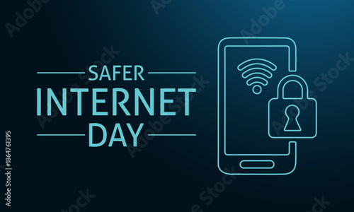 Creative Safer Internet Day design template with clean technology vector elements, observed annually on February 10 to raise awareness about online protection and digital safety.
