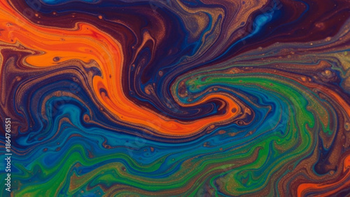 abstract fractal texture with red, gray and blue paint lines with colorful fractal sparkles