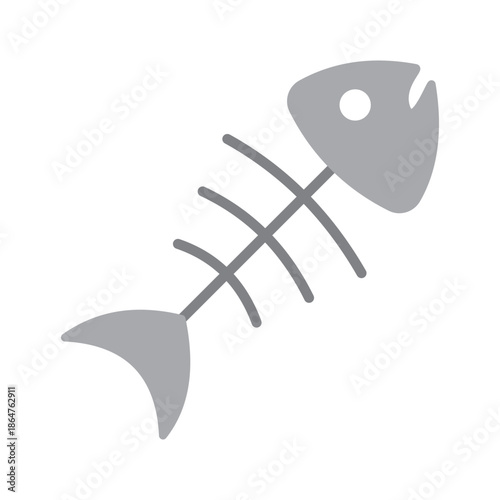 Fish Skeleton Isolated on White Background