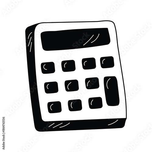 calculator icon with white background vector stock illustration