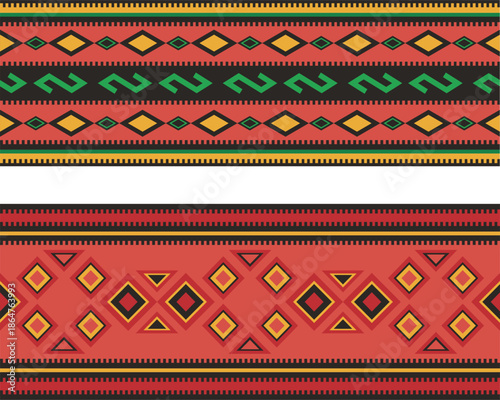 Slavic ornamental seamless frieze vector series. Authentic Eastern European traditional decorative patterns of folk costumes, damasks, carpets. Balkan folklore embroidery motifs.