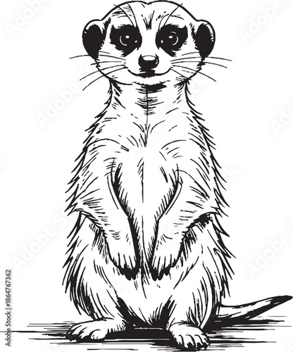 vector illustration of a meerkat