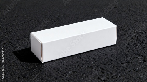 Blank medicine box packaging mockup isolated on white background, pharmaceutical branding concept.