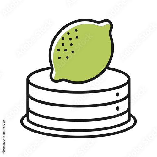 Lemon on Cake Illustration
