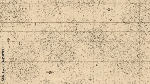 topographic with and grid representing geographical terrain and elevation for exploration or cartography projects