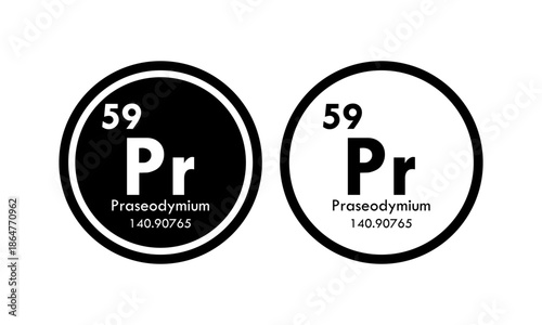 praseodymium icon set. vector template illustration  for web design